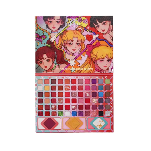 Paleta de sombras de ojos coloridas 66 colores Paleta profesional con espejo Sombras brillantes y mate Alta pigmentación