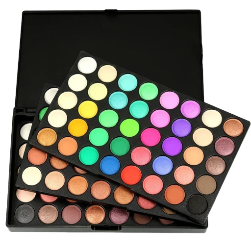 Paleta de sombras de ojos en polvo, 120 colores, mate, alta pigmentación, 15 x 10 x 2,3 cm