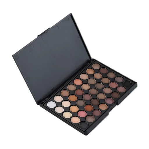 Paleta de sombras de ojos en polvo, 40 colores, mate, alta pigmentación, 16,3 x 11,2 x 1,5 cm