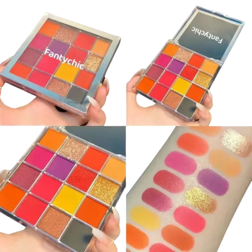 Paleta de sombras de ojos mate, 16 colores, sombras de ojos con brillo, sombras de ojos mate, sombras ultra pigmentadas, de larga duración, resistentes al agua