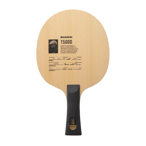 Paleta de tenis de mesa con mango largo 5 capas de madera 2 capas de carbono Raqueta de ping pong profesional para entrenamiento y competición