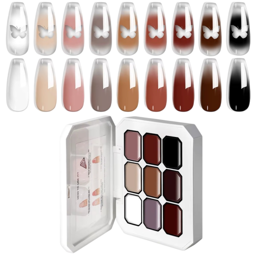 Palette van gradient nagellakken 9 kleuren UV LED voor ombré overgangen en gedetailleerde versiering Professioneel en thuis