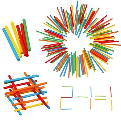 Palitos de madera de colores 100 uds.