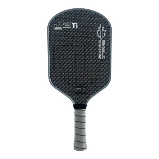Pálka na pickleball karbonová 41,9 x 19,1 cm Tloušťka 16 mm Polymerové voštinové jadro Texturovaný povrch Čierna so šedým okrajom