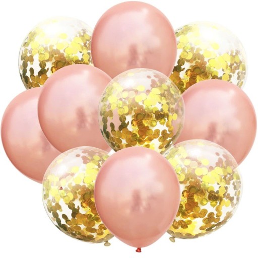 Palloncini di compleanno con coriandoli 10 pz