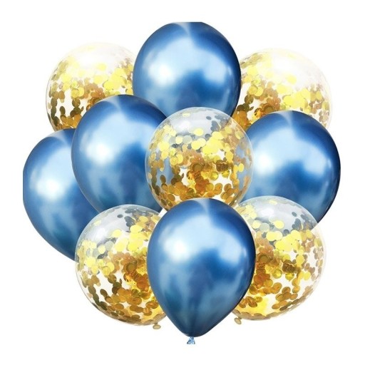 Palloncini metallici con coriandoli 10 pz