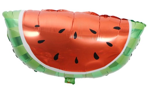 Palloncino in foil a forma di spicchio di anguria per bambini Polpa rossa con semi neri e buccia verde Alluminio Decorazione per feste
