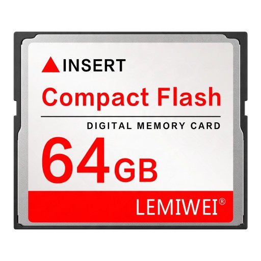 Pamäťová karta CF Compact Flash LEMIWEI 64 GB Digitálna pamäťová karta Biela a červená Do digitálneho fotoaparátu aj čítačky kariet CF