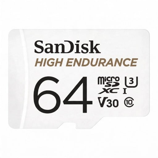 Pamäťová karta SanDisk High Endurance microSDXC 64 GB UHS-I Trieda U3 V30 a Class 10 Biela Pre kameru a mobil Na nahrávanie videa