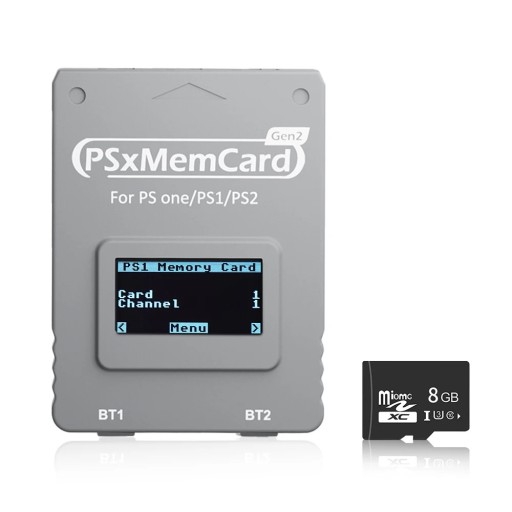 Paměťová karta pro herní konzole PS1 a PS2 s OLED displejem podpora Micro SD až 2 TB virtuální paměť 1 MB až 64 MB port USB-C