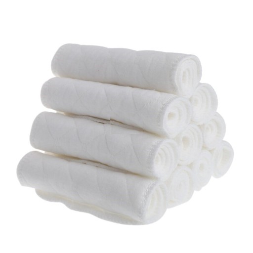 Pamut betétek 10 db Nedvszívó textil betétek pelenkás nadrágokhoz Három réteg pamut Steppelt anyag Méret 32 x 12 cm