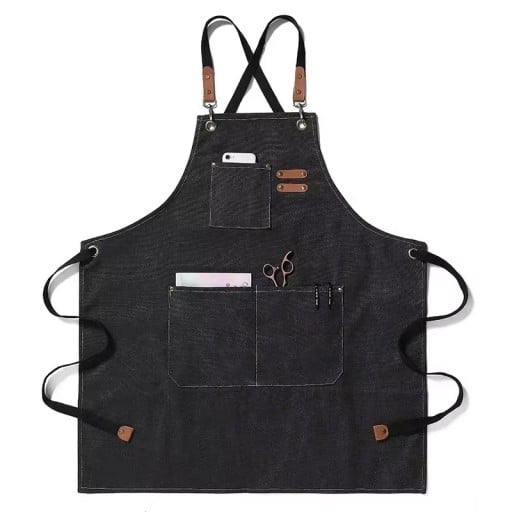 Pamut konyhai kötény 74x68 cm Unisex kötény főzéshez, grillezéshez, bárhoz, étteremhez, kávézóhoz, stúdióhoz, munkaruha