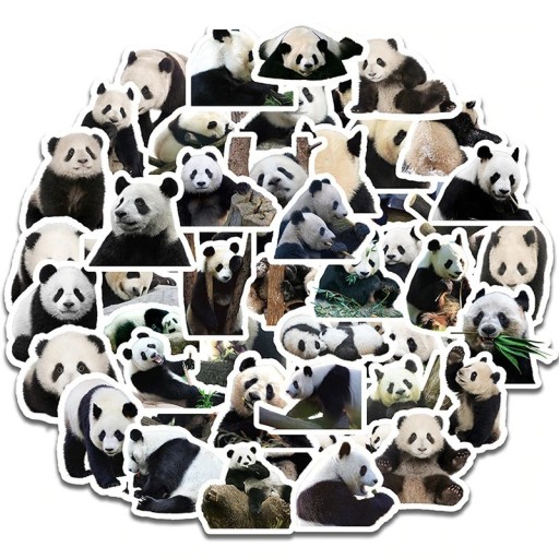 Panda-klistermærker 50 stk.