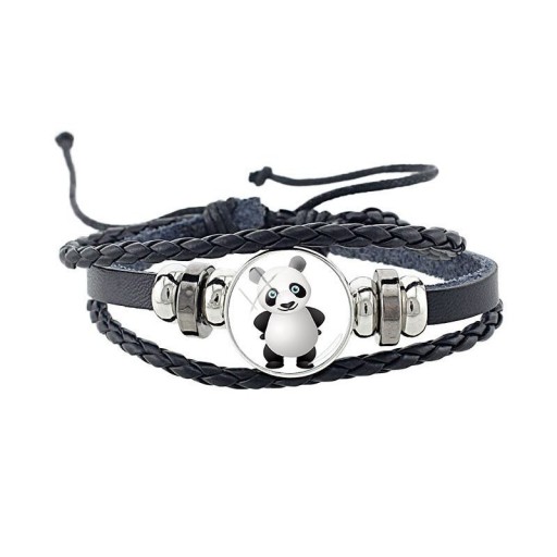 Panda-Lederarmband