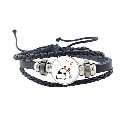 Panda-Lederarmband