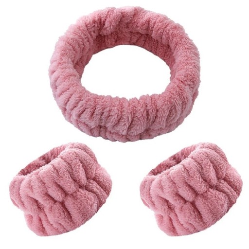 Pandebånd til kvinder med armbånd, der forhindrer vand i at dryppe ned ad dine hænder. Absorberende armbånd med hårpandebånd. Vandabsorberende armbånd med pandebånd, der forhindrer hår i at falde ned i ansigtet.