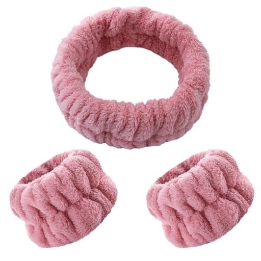 Pandebånd til kvinder med armbånd, der forhindrer vand i at dryppe ned ad dine hænder. Absorberende armbånd med hårpandebånd. Vandabsorberende