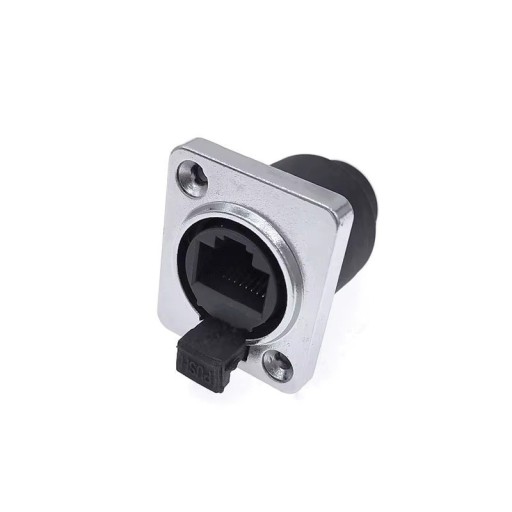 Panelová zásuvka RJ45 IP65 vodotesný konektor 8P8C typ D s gumovým krytom pre ethernetové pripojenie a priemyselné aplikácie