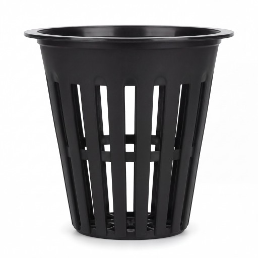 Paniers en filet pour hydroponie, pots ronds à fente avec large rebord, Ø 5,5 cm, 50 pièces, en plastique, noirs, pour plants et jardin