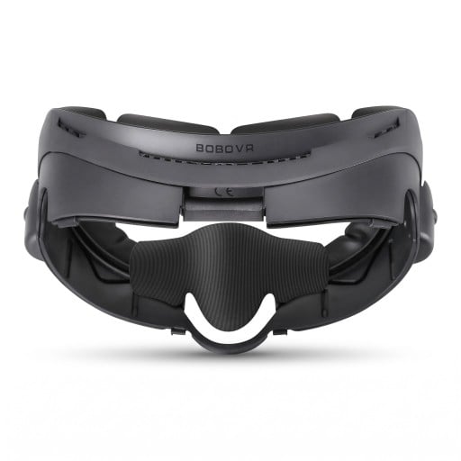 Pannello facciale per visore VR con campo visivo regolabile, telaio imbottito con copri-naso e aperture di ventilazione in grigio scuro