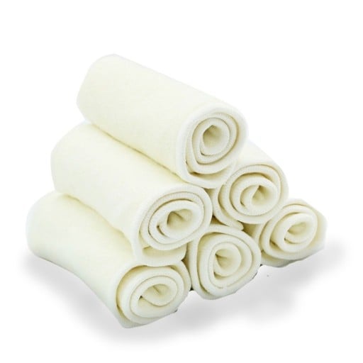 Pannolini inserto in bambù per bambini da 3 a 15 kg Set da 10 pezzi Quattro strati per alta assorbenza In fibra di bambù e cotone biologico 35 x 13 cm