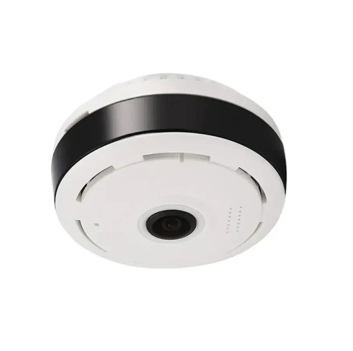 Panoráma WiFi kamera 1080P Full HD 360°-os látóterülettel és halszem effektussal, éjjellátóval és mennyezeti, valamint fali tartóval, fehér