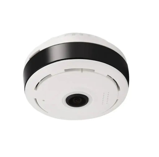 Panoramatická WiFi kamera 1080P Full HD s 360° záběrem a efektem rybího oka nočním viděním a držákem na strop i stěnu bílá