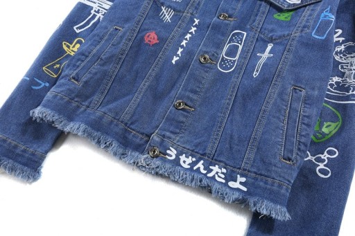 Pánska džínsová bunda s potlačami
