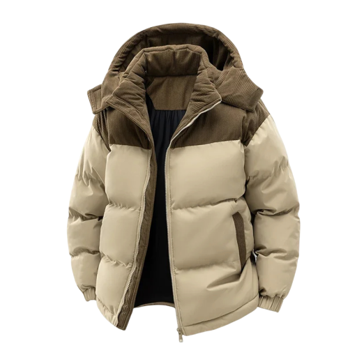 Pánska jesenná a zimná bunda Odnímateľná kapucňa Vetruodolná podšívka Zapínanie na zips Praktické vrecká Bavlnená podšívka Polyesterové