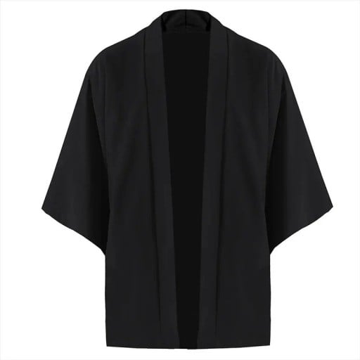 Pánska kimono košeľa Jednofarebné prevedenie Polyester Ľahký voľný strih pre mestský štýl a každodenné nosenie