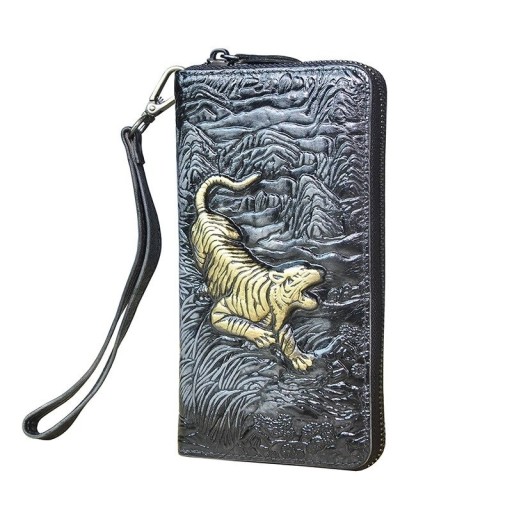 Pánská kožená peněženka s tygrem