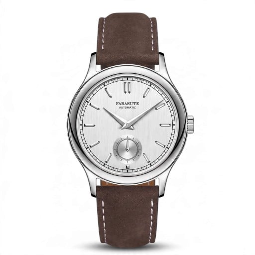 Pánske automatické hodinky Farasute Elegantné s malou sekundovkou Vodoodolné 5 bar Priemer 39 mm Nerezová oceľ Safírové sklo