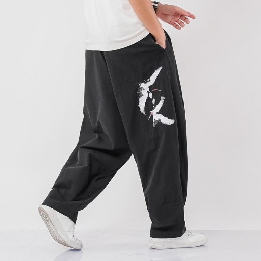 Pánské harémové kalhoty s ptáky F1481