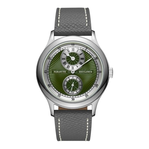 Pánské hodinky Farasute Regulateur Luxusní s ručním nátahem a gilošovaným ciferníkem Voděodolné 5 bar Průměr 39 mm Ocel 316L Kožený řemínek