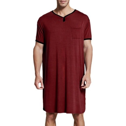 Pánske pyžamo nočná košela krátky rukáv pohodlný strih bavlna polyester domáce nosenie a spánok