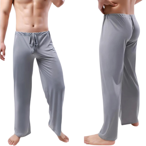 Pánske pyžamo nohavice dlhé voľný strih sťahovací pás polyester pohodlné domáce nosenie spanie a odpočinok