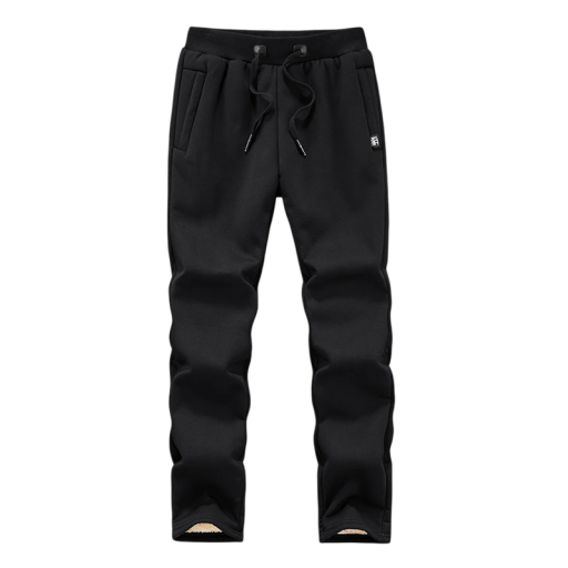 Pánske tepláky s kožúškom zvnútra, jednofarebné, s vreckami, na šnúrku, bavlna, spandex, pohodlný strih, ideálne na zimu