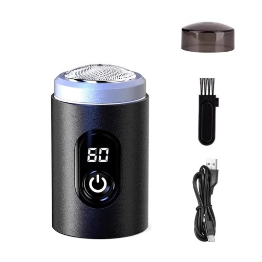 Pánsky elektrický holiaci strojček LED displej USB-C nabíjanie rýchle nabitie cca 1 hodina rozoberateľný na čistenie holiaci strojček na bradu