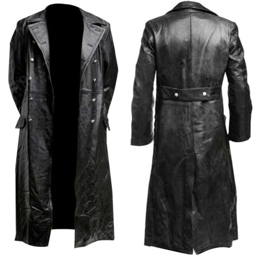 Pánsky kožený kabát F1256