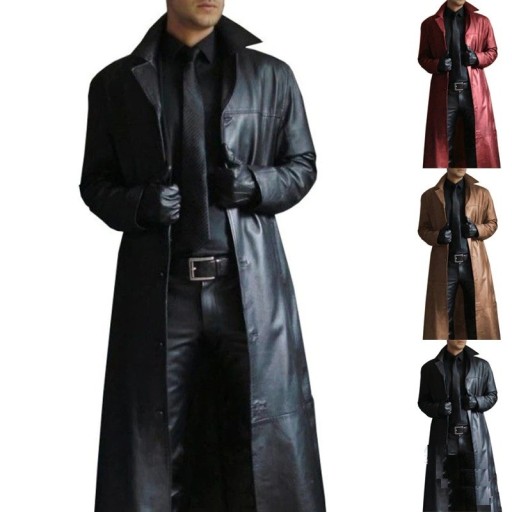 Pánsky kožený kabát F1318