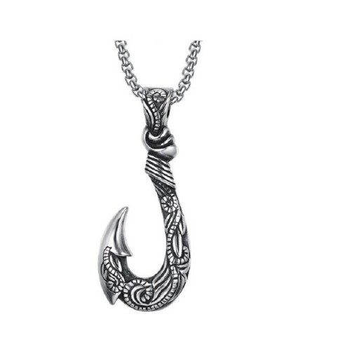 Pánský náhrdelník s rybářským hákem