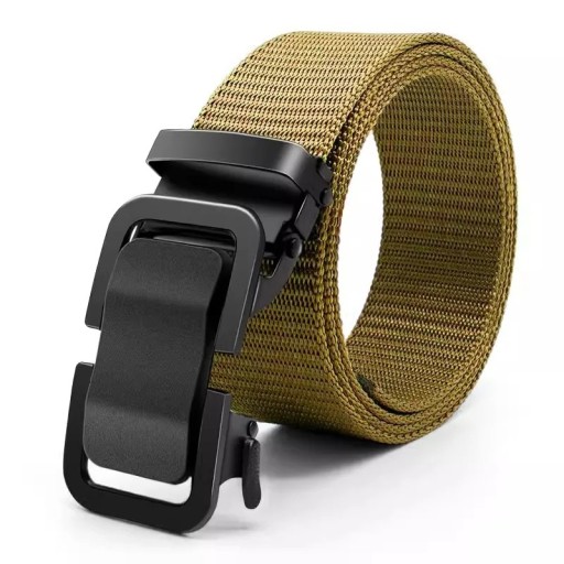 Pánsky nylonový opasok 120 x 3,5 cm Pevný nastaviteľný opasok s automatickou kovovou prackou Outdoor športový štýl Ľahký na každodenné nosenie
