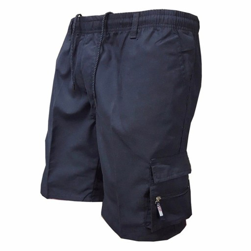 Pantalones cortos cargo para exteriores para hombre hasta la rodilla Corte holgado Bolsillos prácticos Cintura elástica Pantalones cortos cómodos para senderismo y ocio en la naturaleza