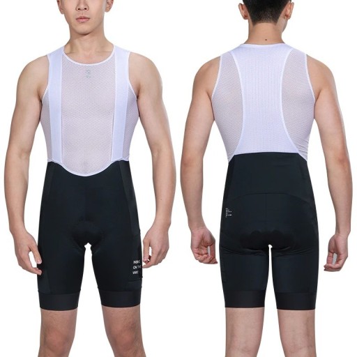 Pantalones cortos de ciclismo para hombre con tirantes de malla transpirable de nylon elástico y elastano en diseño corto para ciclismo de carretera y recreativo
