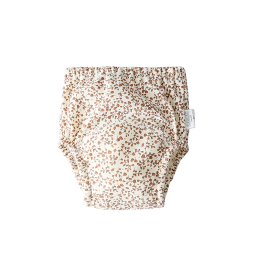 Pantalones de entrenamiento de algodón, 11-15 kg, estampado de hojas pequeñas, lavables, ropa interior impermeable, reutilizables
