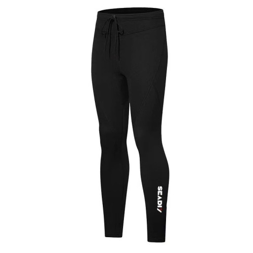 Pantalones de neopreno para hombre de 2 mm con cinturilla ajustable para natación, surf, buceo y otras actividades acuáticas en negro