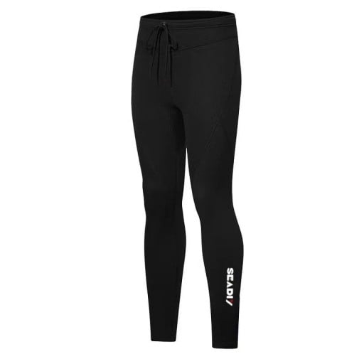 Pantalones de neopreno para hombres de 3 mm con cintura ajustable para natación, surf, buceo y otras actividades acuáticas en negro