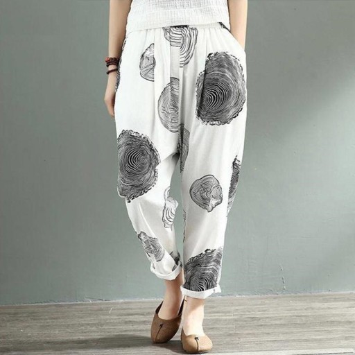 Pantalones estampados vintage para mujer