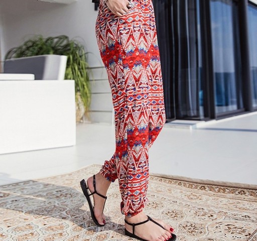 Pantalones harén de mujer con patrón A391