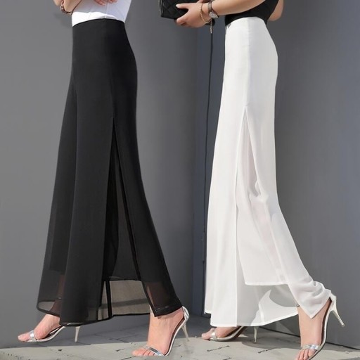 Pantalones holgados de mujer con abertura